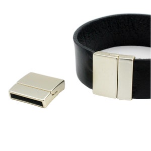 ShapesbyX 3セット 20mmx3mm 内穴マットゴールドブレスレット留め金と留め具、マグネット留め金ジュエリーエンドグルーイン 20x3 MT660-5-3