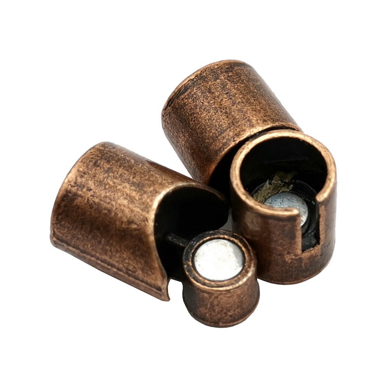 3 Pieces Bracelet Clasps and Closure Magnetic End 8mm Copper Antique Round Hole MT8M516-6