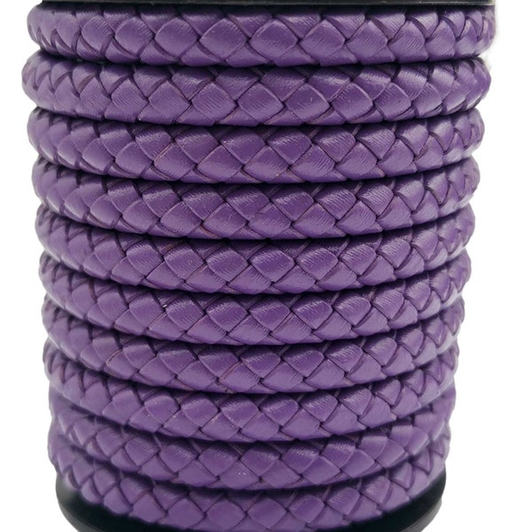 ShapesbyX 6mm Purple Braided Leather Bolo Cord Purple Bracelet Making Leather Craft BP6M249