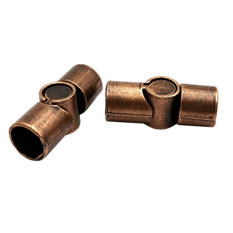 3 Pieces Bracelet Clasps and Closure Magnetic End 8mm Copper Antique Round Hole MT8M516-6