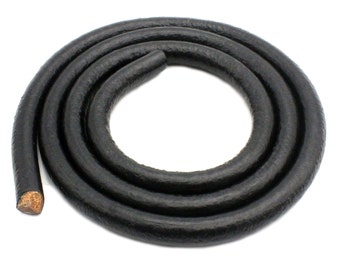 ShapesbyX 8mm Black Leather Cord,8mm Round Leather Strap 1 Yard RLG8M-B8