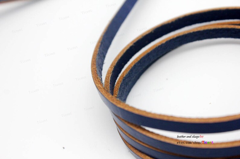 Natural Edge 5mmx2mm Coated Leather Strip-1 YARD GF5M152 5mm Royal Blue Flat Leather Cord