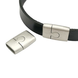 1 個 10 mm つや消しステンレススチール留め金 10 x 3 mm マグネット留め ジュエリー作り用 10 mm フラットレザー用 接着固定 SS15-1