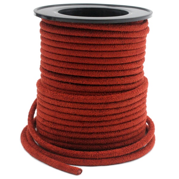 10 Yards 3mm Red Faux Suede Leather for Necklace Bracelet Making, Soft Leather Strap for Jewelry Shoelace Bootlace Shoestring RLG3M258