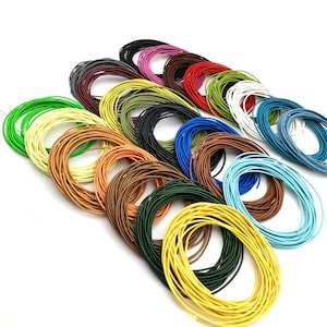 ShapesbyX 5 Yards 2mm Round Real Leather Cords for Bracelet Necklace Making 2.0mm Leather Strap RLG2M55-8