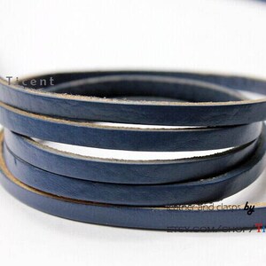 5mm Royal Blue Flat Leather Cord 5mmx2mm Coated Leather Strip-1 YARD GF5M122