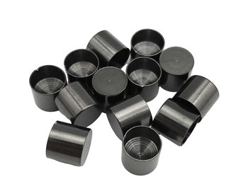 ShapesbyX 10 Stück Schwarz Edelstahl Schnur Endkappen für Schnurkleber In 10mm,8mm,6mm Bindebänder für Kleidung, Schmuck, Schuhe SF168-14-8