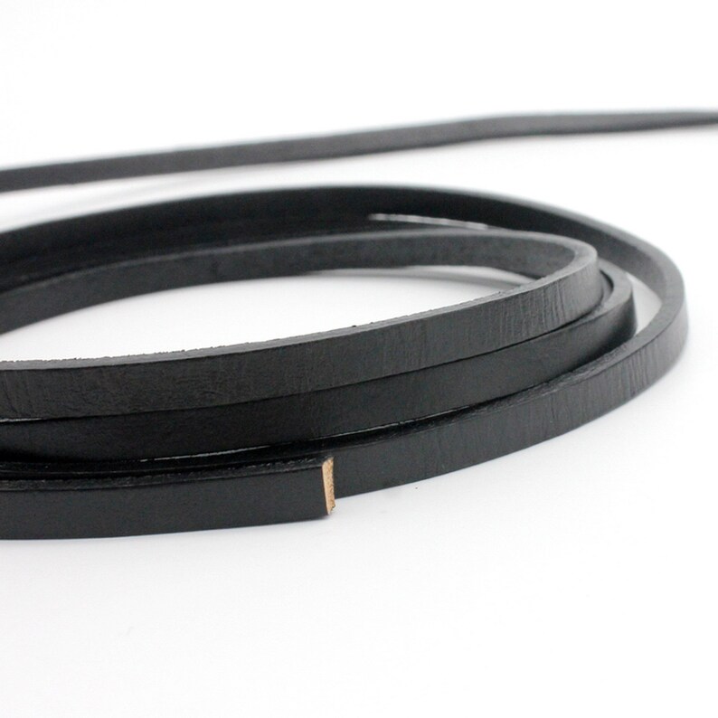 5mm Black Leather Strip Flat 5x2 Mm Black Real Leather Band Etsy