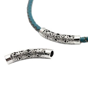 ShapesbyX 5 Pieces 4.5mm Inner Antique Silver Hollowed Tube for Bracelet and Necklace Slider Beading TU103