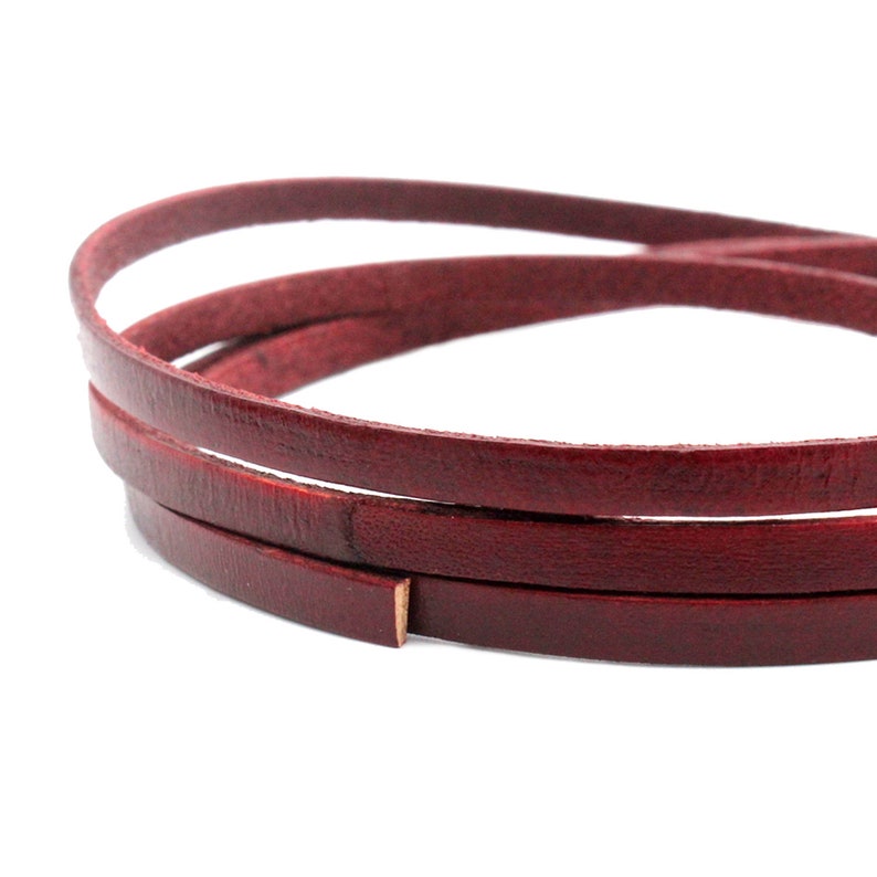 5mmx2mm Distressed Red Leather Strip 5x2 Leather Strap for Jewelry Making Beading 1 Yard GF5M157-1