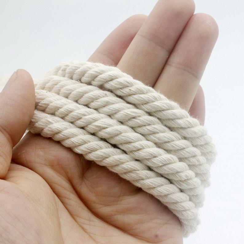 5 Yards Braided Cord Macrame Cotton Ropes Milk White 5mm 6mm Etsy