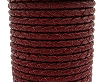 esnado Cordon en cuir tressé - 20 mm - Marron vieilli - 1 m - Cordon