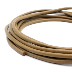 ShapesbyX 5 mm Cinturino in vera pelle di cammello rotondo, cinturini in vera pelle di vacchetta rotonda per la creazione di gioielli con perline 1 iarda RLG5M-13