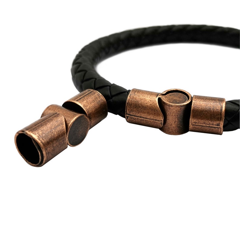 3 Pieces Bracelet Clasps and Closure Magnetic End 8mm Copper Antique Round Hole MT8M516-6