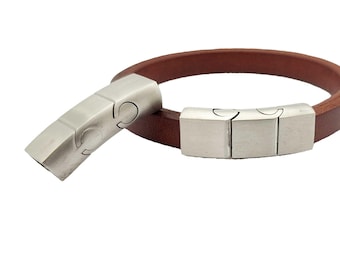 Stainless Steel Magnetic Clasp for Licorice Leather Cord Bracelet