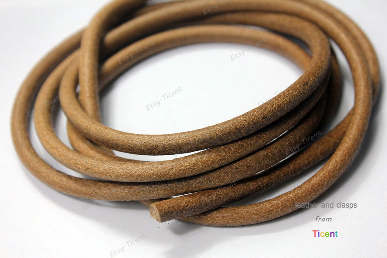 6mm Diameter Tan Natural Genuine Leather Cords 6mm Round Real Etsy