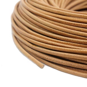 ShapesbyX 5 Yards 2mm Round Real Leather Cords for Jewelry Making 2.0mm Geuine Leather Strap RLG2M55-5