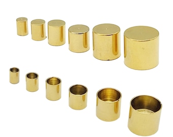 ShapesbyX 10 stuks roestvrijstalen koordeindkap goud/zwart voor koordlijm in 2 mm tot 10 mm stropdassen voor kleding, sieraden, schoenen SF168-11