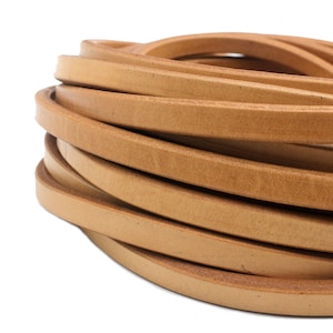 ShapesbyX 10x6 Natural Tan Licorice Leather Strap,10mmx6mm Genuine Leather Cord,10x6mm Leather Strip SLL-198