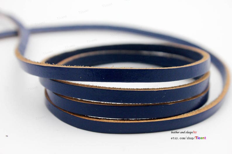 Natural Edge 5mmx2mm Coated Leather Strip-1 YARD GF5M152 5mm Royal Blue Flat Leather Cord