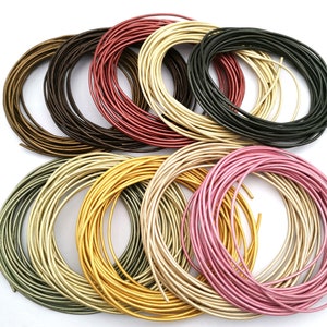 Rond echt leren koord van 2 mm, 5 yards, armband ketting maken