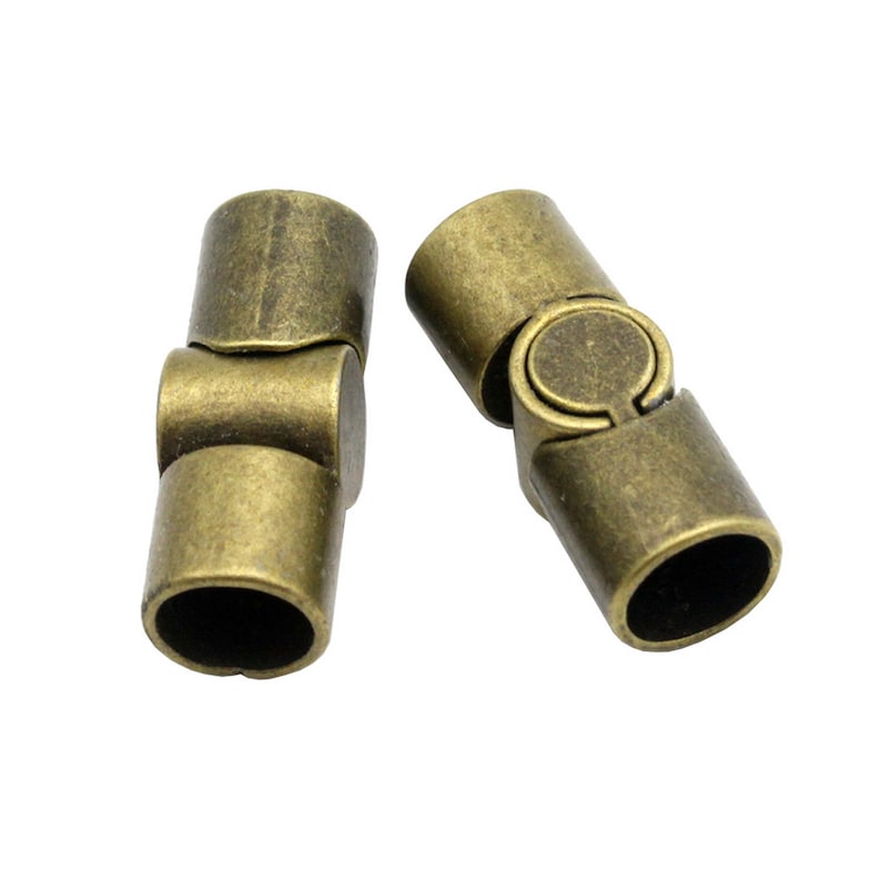 3 Pieces Bracelet Clasps and Closure Magnetic End 8mm Copper Antique Round Hole MT8M516-6