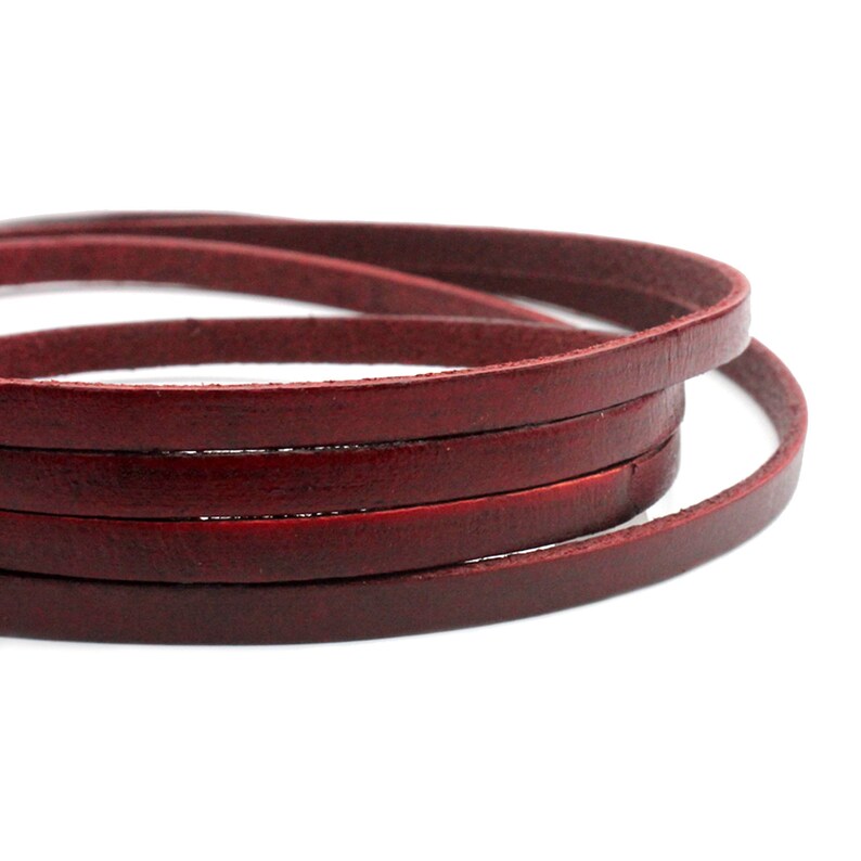 5mmx2mm Distressed Red Leather Strip 5x2 Leather Strap for Jewelry Making Beading 1 Yard GF5M157-1