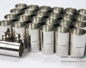 ShapesbyX 3 fermoirs magnétiques ronds en argent avec trou de 12 mm, fermoir grande taille avec aimant épais MT12M-433