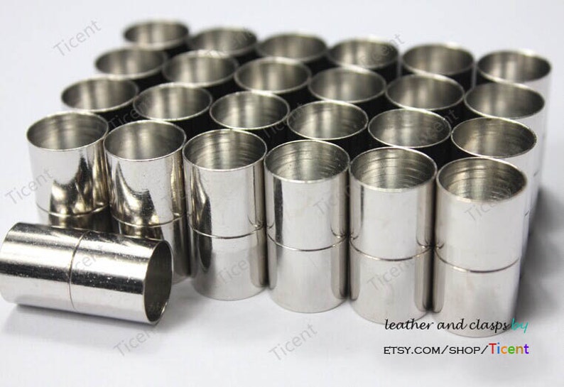 3 Pieces 12mm Hole Silver Round Magnetic Clasp,Big Size Clasp with Thicken Magnet MT12M-433