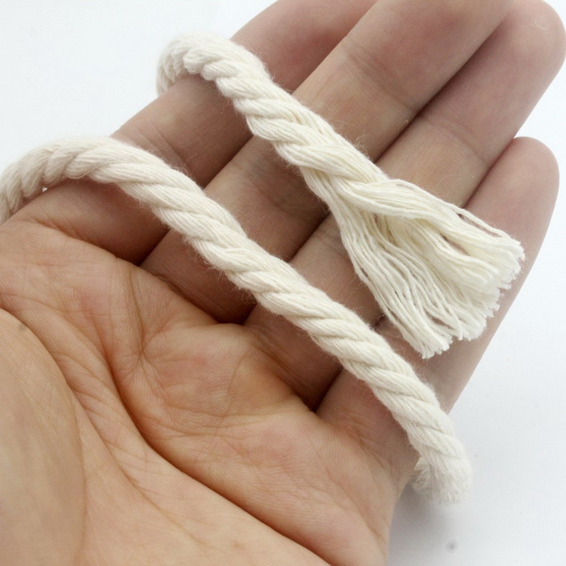 5 Yards Braided Cord Macrame Cotton Ropes Milk White 5mm 6mm Etsy