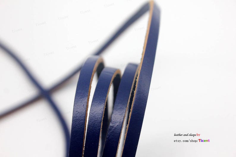 Natural Edge 5mmx2mm Coated Leather Strip-1 YARD GF5M152 5mm Royal Blue Flat Leather Cord
