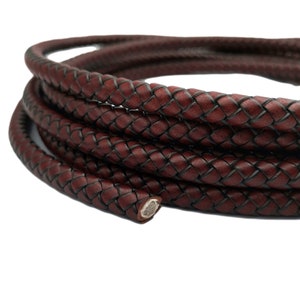 ShapesbyX Antique Red Brown/Black 8mm Braided Leather Bolos Cords for Jewelry Making High Quality Leather Strap 8.0mm Diameter RLG8M75-28