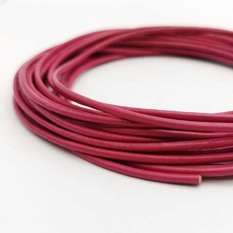 Hot Pink Leather Cords 2.0mm Real Leather Strap 2mm Round - Etsy