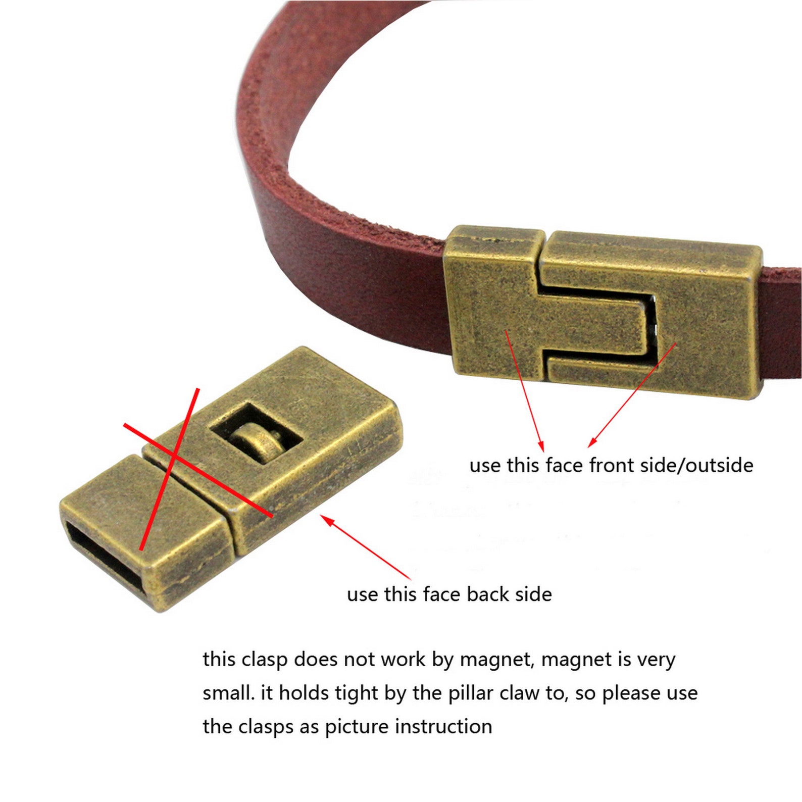 Clasps and Closure for Bracelet Making Flat Leather Etsy