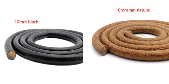 Shapesbyx 10mm Tan Leather Cord Natural,10mm Round Leather