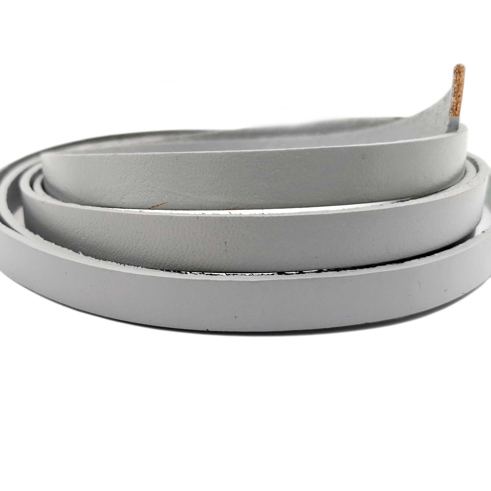 10mm Flat Light Gray Leather Strip 10mmx2mm Real Leather Band Etsy UK