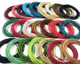 2mm Round Genuine Leather Cord, Bracelet Necklace Making (5 Yards)