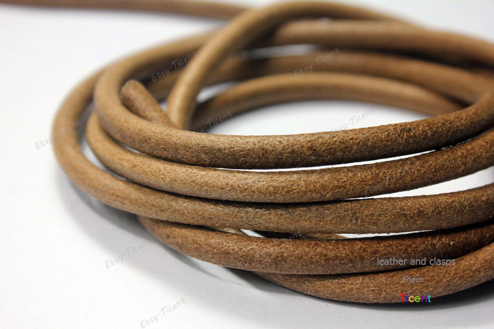 6mm Diameter Tan Natural Genuine Leather Cords 6mm Round Real - Etsy