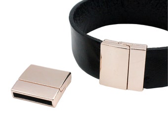 Roségouden magnetische armbandsluiting, 20 mm, 3 sets