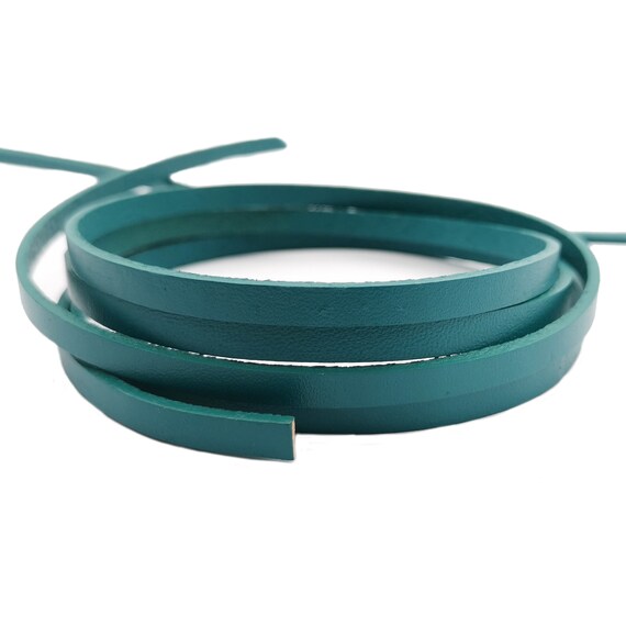 5mm Royal Blue Flat Leather Cord 5mmx2mm Coated Leather Strip-1 YARD GF5M122