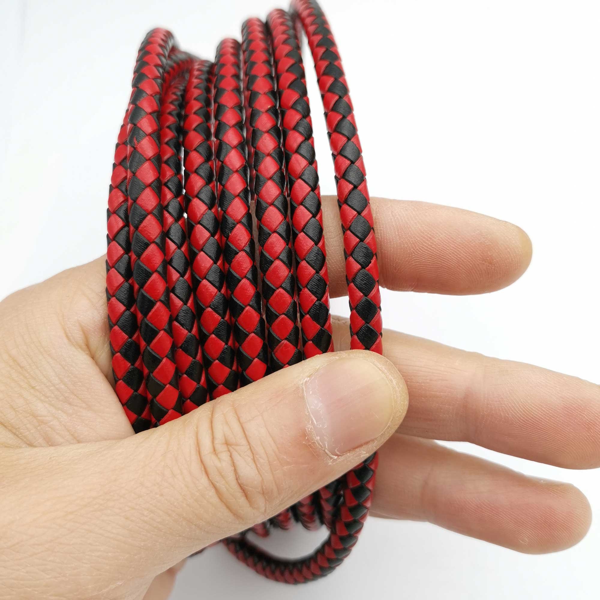 6mm Braided Leather Cord,1 metre Black Braided Leather Cord,Faux Leather  Cord, DIY Necklace Bracelet Cord