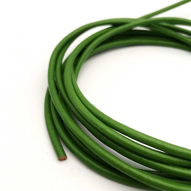 4mm Lime Green Leather Cords Round Real Cowhide Leather | Etsy