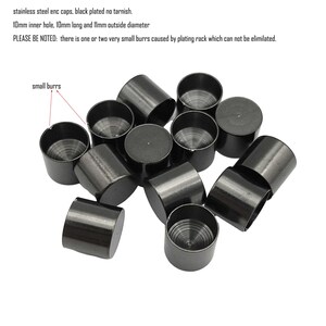 ShapesbyX 10 Stück Schwarz Edelstahl Schnur Endkappen für Schnurkleber In 10mm,8mm,6mm Bindebänder für Kleidung, Schmuck, Schuhe SF168-14-8 Bild 8