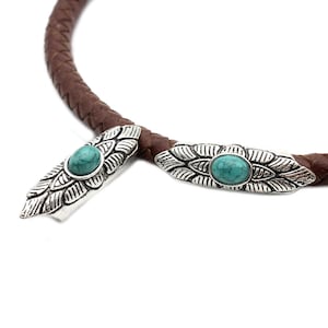 ShapesbyX 8mm Inner Hole Antique Silver Sliders Enamel Blue/Red for 8.0mm Cord Tube Slider Bracelet Necklace Hair Beading TU73-2