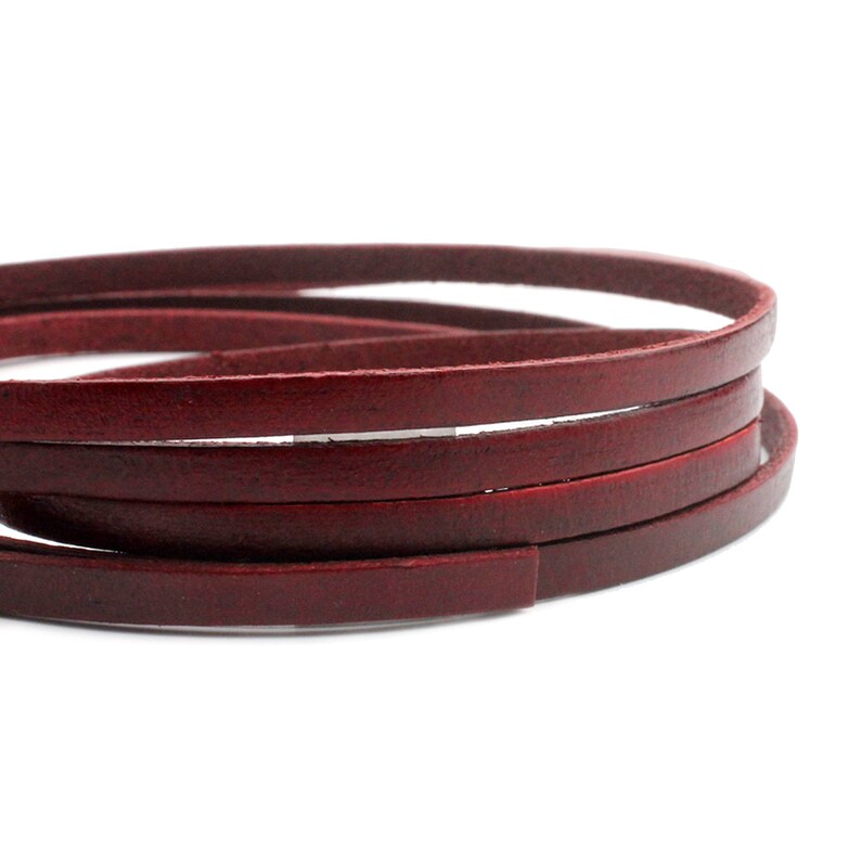 5mmx2mm Distressed Red Leather Strip 5x2 Leather Strap for Jewelry Making Beading 1 Yard GF5M157-1