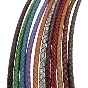 ShapesbyX Bracelet Making Leather Bolo Cord 5mm Round Braided Leather Cords BP5M0