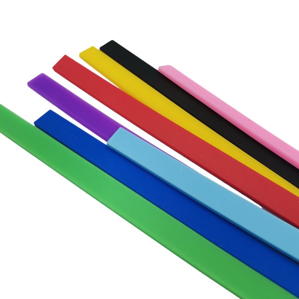 ShapesbyX 4 Pieces 10mm Wide Silicone Wristband 10mmx3mm for Bracelet Making Rubber Strip 3mm Thickness GF10M171-2