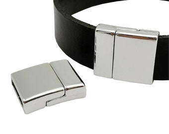 Magnetische sluiting van 15 x 3 mm voor het maken van platte leren armbanden