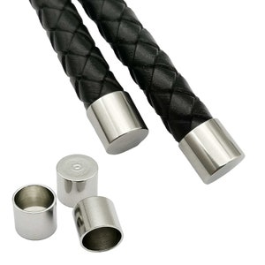 ShapesbyX 10 Pieces Cord End Cap Stainless Steel Made Inner 2mm to 10mm Jewelry Making Beads Tie Ends Cap SF168-10