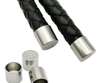 ShapesbyX 10 Stück Schnur Endkappe Edelstahl Made Inner 2mm bis 10mm Schmuck machen Perlen Krawatte Endkappe SF168-10